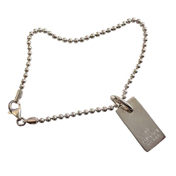 Gucci Silver Bar Logo Ball Chain Bracelet - Picture 4 of 12